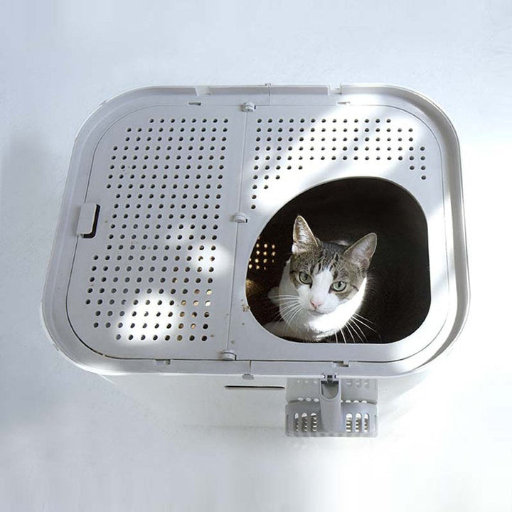 Modkat® XL Litter Box, Top or Front-Entry Configurable, Includes Scoop and Liners - Gray