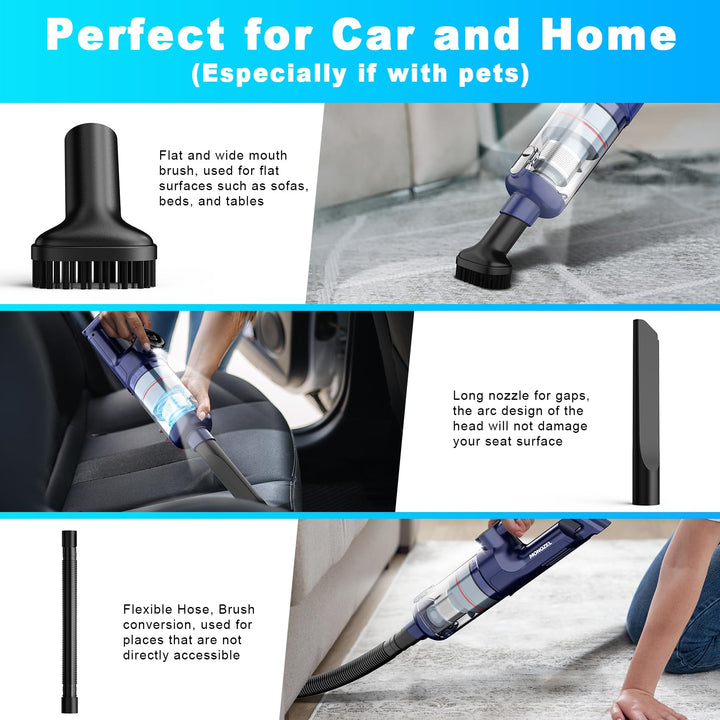 MONOZEL Handheld Vacuum Cordless - Car Vacuum Cleaner